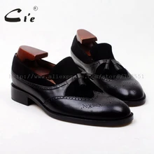 CIE круглый носок ручной работы черная замша телячьей кожи Ленточки Slip-On brogues100 % кожа нижней подошва дышащие мужские туфли loafer129