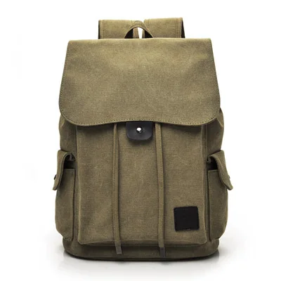 Мужской рюкзак для отдыха, винтажный Повседневный холщовый рюкзак, школьные сумки для мужчин, мужские большие рюкзаки для 14 дюймов, рюкзак для ноутбука - Цвет: Хаки