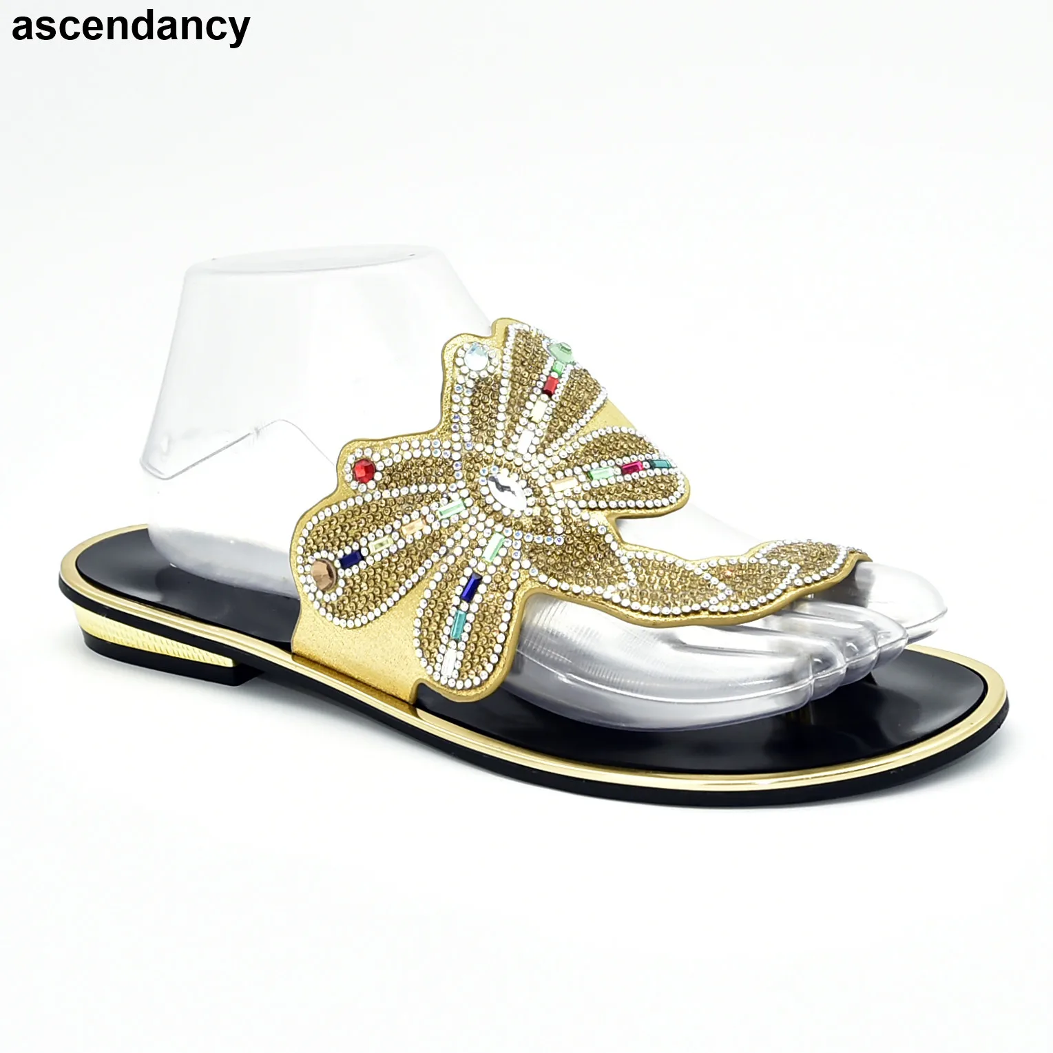

New Plus Size Shoes Women Low Heel Pumps Decorated with Rhinestone Designer Shoes Women Luxury 2019 Slip on African Party Shoe