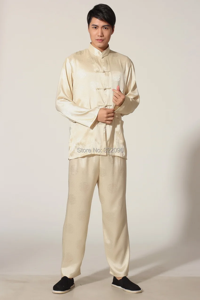 Китайская традиционная Мужская китайская кунг-фу костюм Китайский Тай-чи костюм куртка+ брюки Униформа кунг-фу 5 цветов M0049