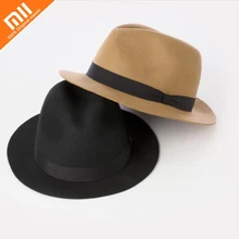xiaomi mijia шерстяная фетровая джазовая шляпа шерсть широкая сторона осенняя и зимняя мужская и женская модная джазовая шляпа