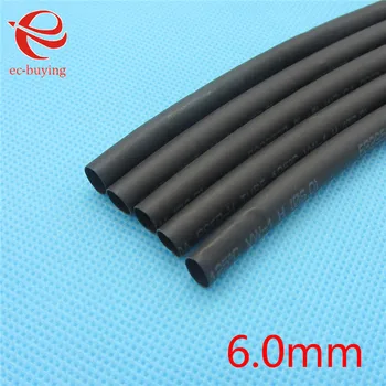 

1m Heat Shrink Insulation Sleeving Heatshrink Tubing 600 Voltage 125 Celsius Black Tube Wire Wrap Cable Kit Inner Diameter 6mm