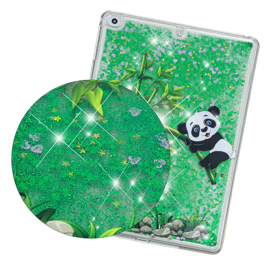 

for Apple iPad Air 2 Tablet Case Bling Back Cover Glitter Quicksand Capa for iPad Air 2 9.7 Funda Coque Cartoon Panda