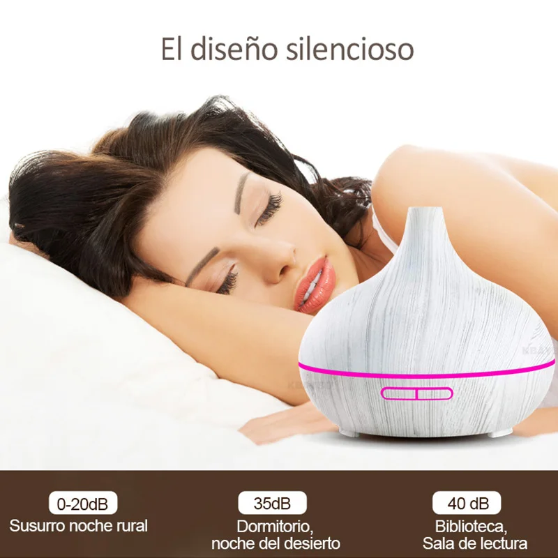 2019 New 300ML White Remote Control Ultrasonic Wood Grain Humidifier Aromatherapy Aroma Essential Oil Diffuser for Home Bebe