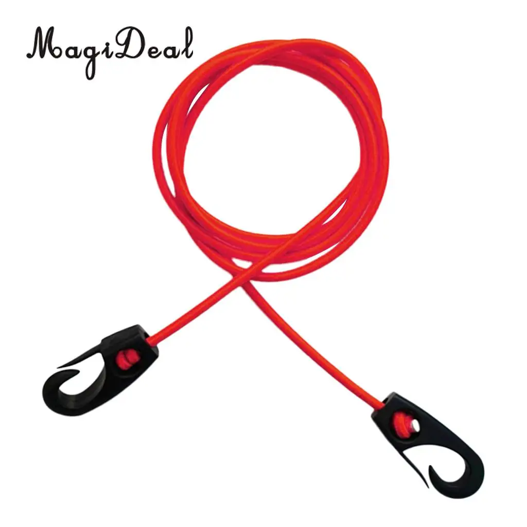 MagiDeal 185mm 5mm Elastic Bungee Cord Shock Rope Lanyard & Hook Snaps Tie Down Fishing Dinghy Kayak Boat RV Caravan