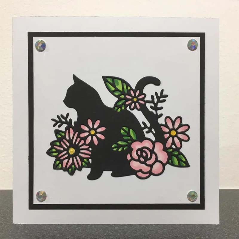 

Sihouette Animal Cat Metal Cutting Dies Stencils For DIY Scrapbooking Decorative Embossing Paper Cards Handcraft Die Cut 2019