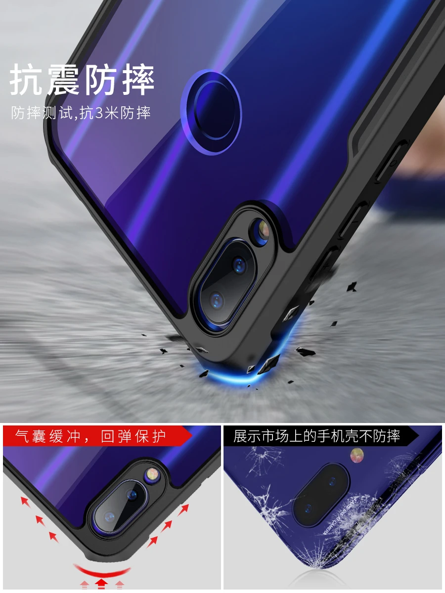 Для Xiaomi Redmi Note 7 кольцевой чехол XUNDD Airbag противоударный прозрачный PC TPU бампер задняя крышка для Redmi Note 7 Pro Чехол funda