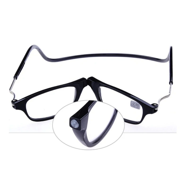 

Upgraded Magnet Reading Glasses Men Women Adjustable Hanging Neck Magnetic Thin Front Optics Presbyopic Eyeglasses +1.00 +1.50