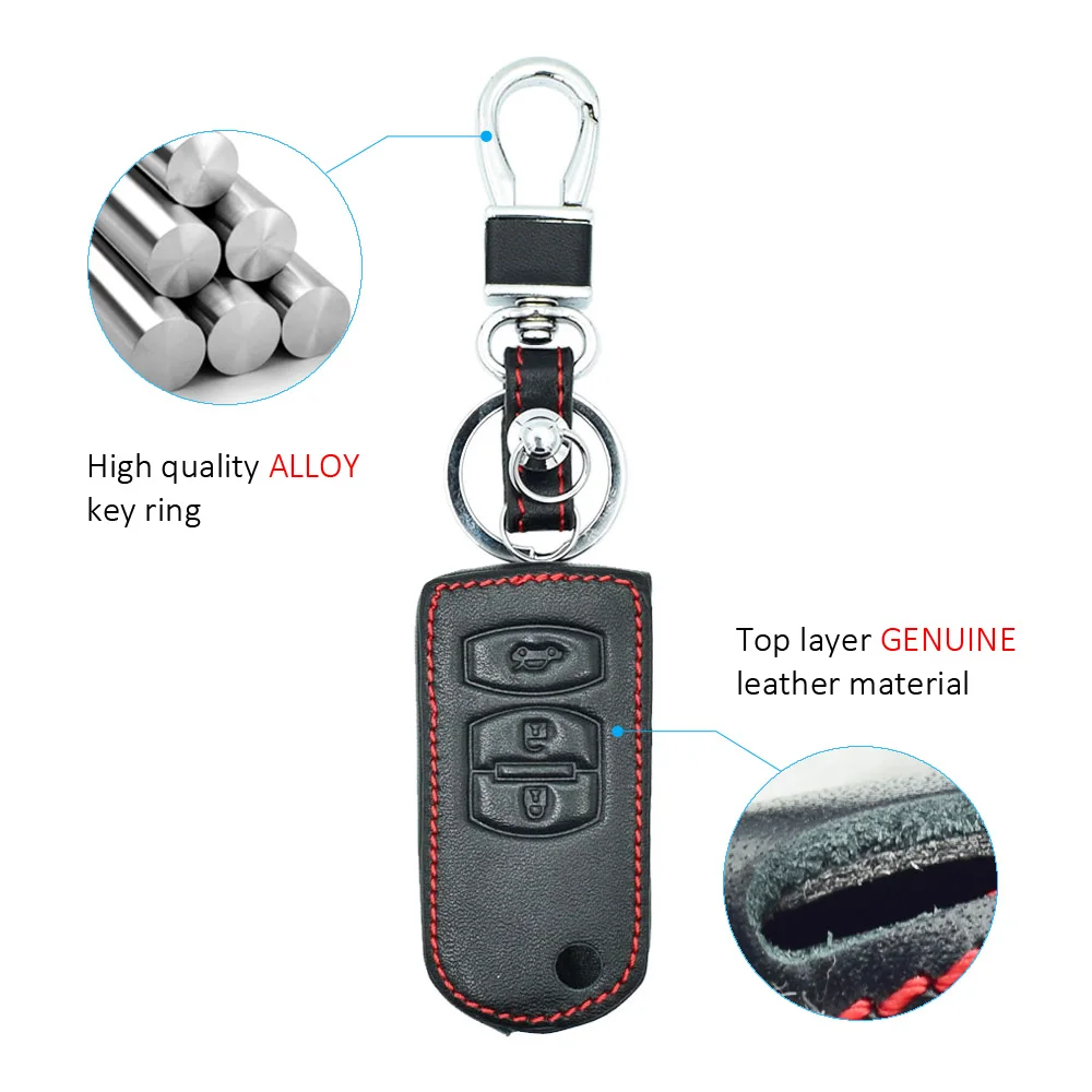 3 кнопки кожаный чехол для ключей автомобиля для MAZDA 2 3 6 M2 M3 M5 M6 CX-5 складной чехол дистанционного брелока брелок держатель сумка авто аксессуары