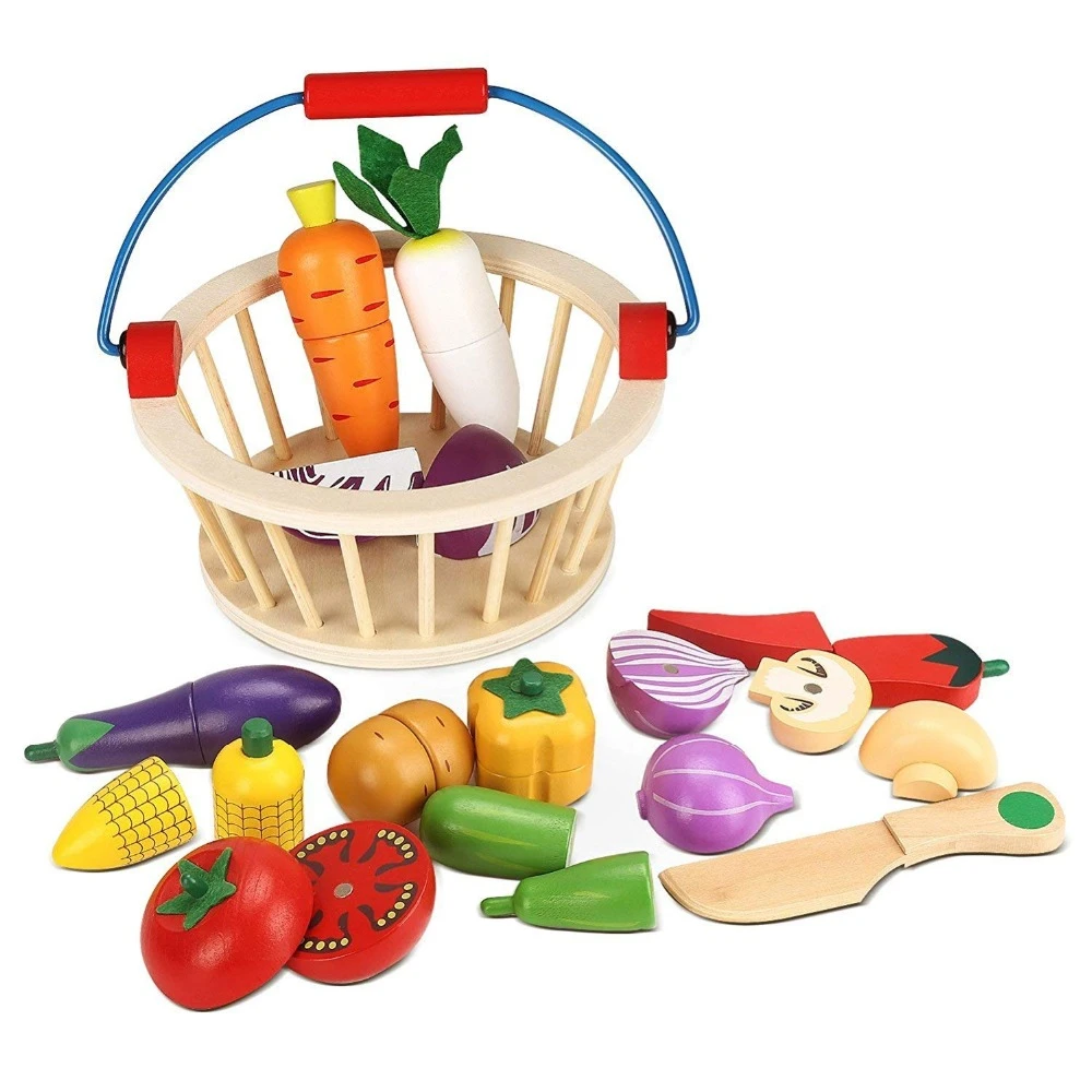 toy fruits and vegetables basket