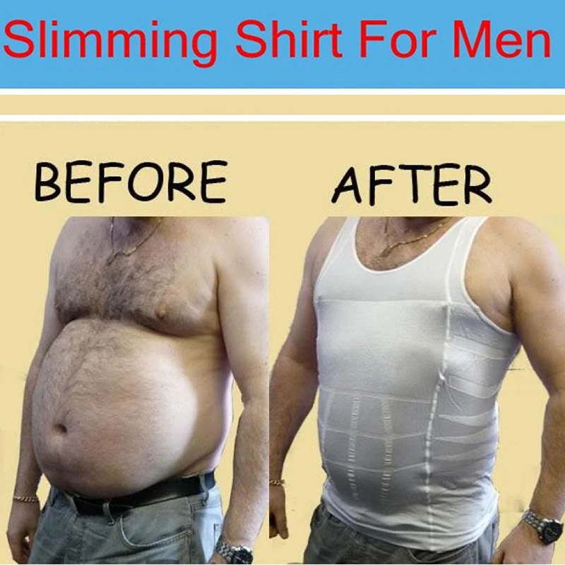 Mens Slimming Body Shaper Belly Buster Underwear Vest Compression S M L