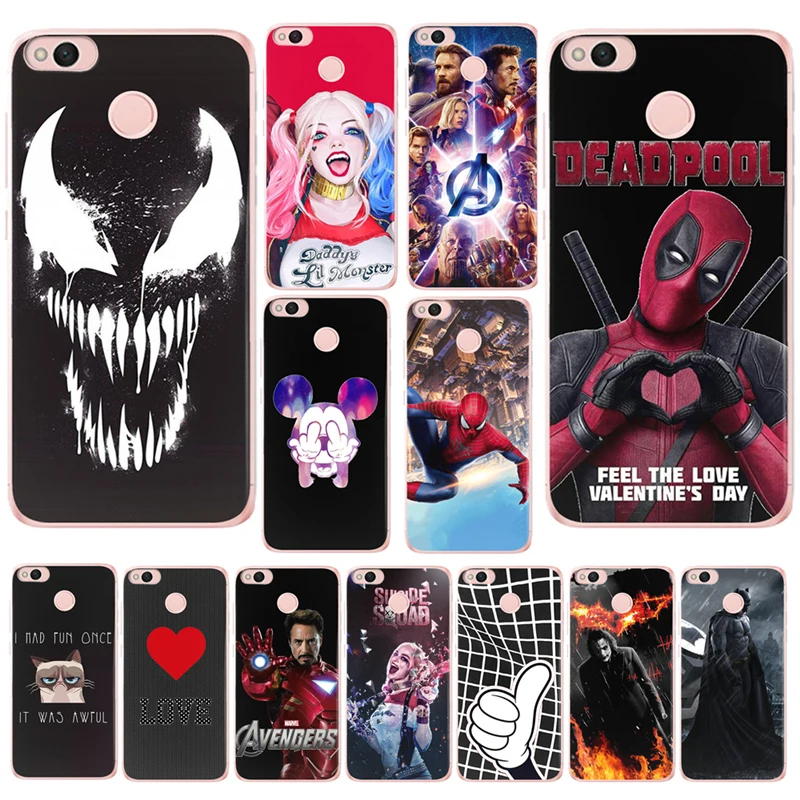 

Luxury phone case cover For Xiaomi Redmi 4X 4A 5A 5 Plus Note 3 4 Prime 6 Pro 6A 7 marvel joker venom deadpool cartoon Coque