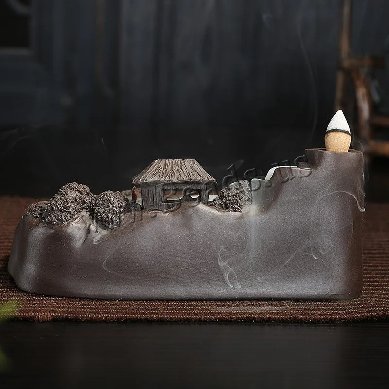 Home Decor Mountain River Ceramic Backflow Incense Burner Smoke Waterfall Incense Holder Censer Use In Home Office Teahouse