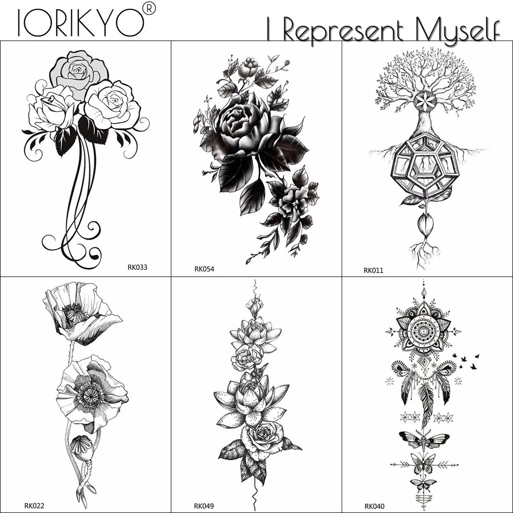 Черный браслет IORIKYO временная татуировка на запястье для женщин стикер руку тела