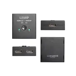 LESHP Max ток 15mA 3 HDMI A/F разъемы Ручной Электронный выбор 2 светодиодный порт питания бесплатно 2 в 1 HDMI 2,0 I коммутатор