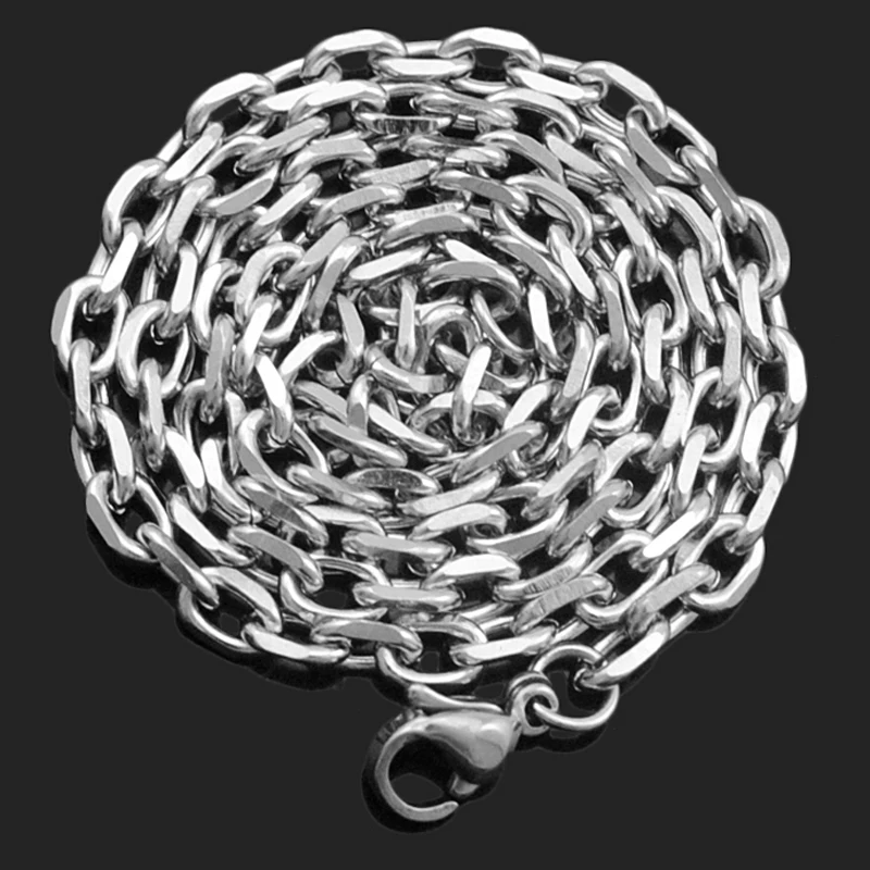 

CHIMDOU stainless steel cut link 4mm wide 50cm length customized necklaces new style for accessories jewelry,chain for pendant