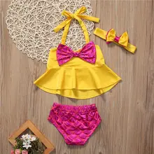 Новинка года для маленьких девочек, модные милые Танкини бикини купальник купальные костюмы купальники для пляжа