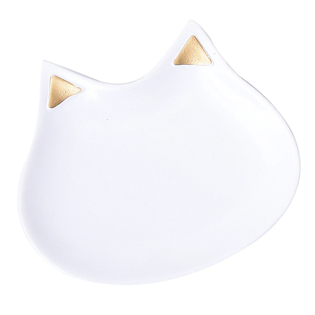 Cute Cat Ear Shape Dish Tray Plate Earrings Necklace Bracelet Jewelry Display Organizer Room Decorations