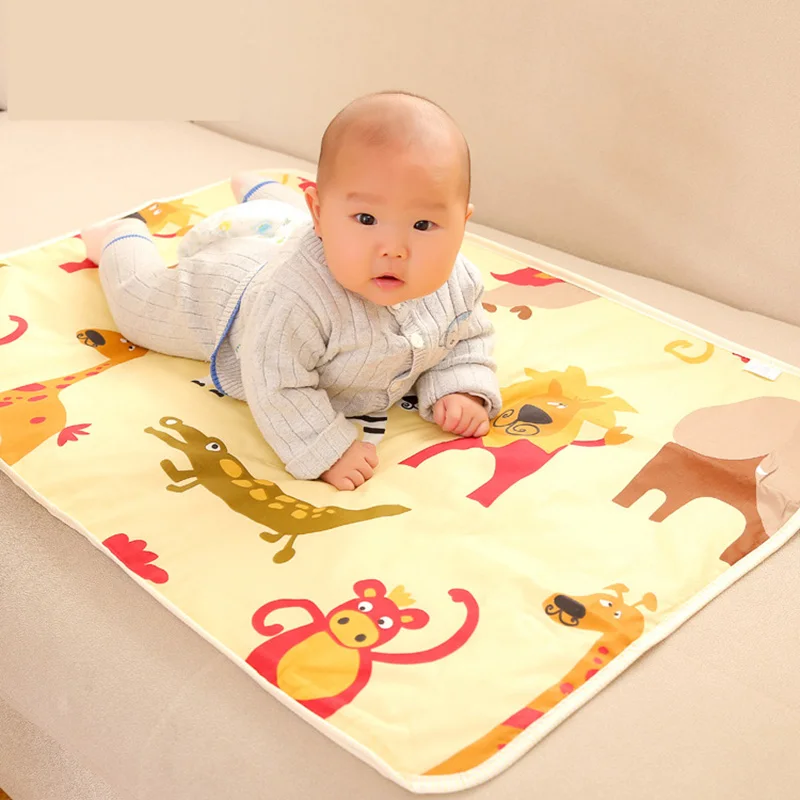 1 pc 3layer Baby Infant Thicken Waterproof Urine Bed Mat Animal