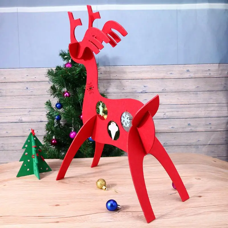 30 см Рождественский подарок украшение стола Войлок 3D рождественские фигурки оленя кулон для украшения рождественской елки