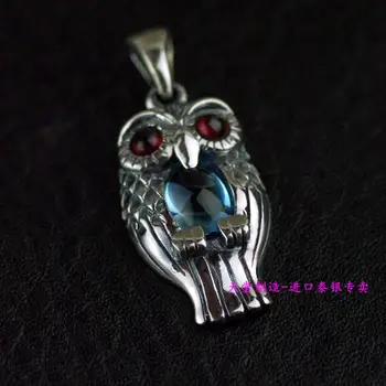 

Thailand imports, cute girls section 925 Sterling Silver exquisite Owl Pendant