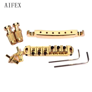 

Free Products 2017 Gold Roller saddle Tune-O-Matic Electric Guitar Bridge Tailpiece Electric Guitar