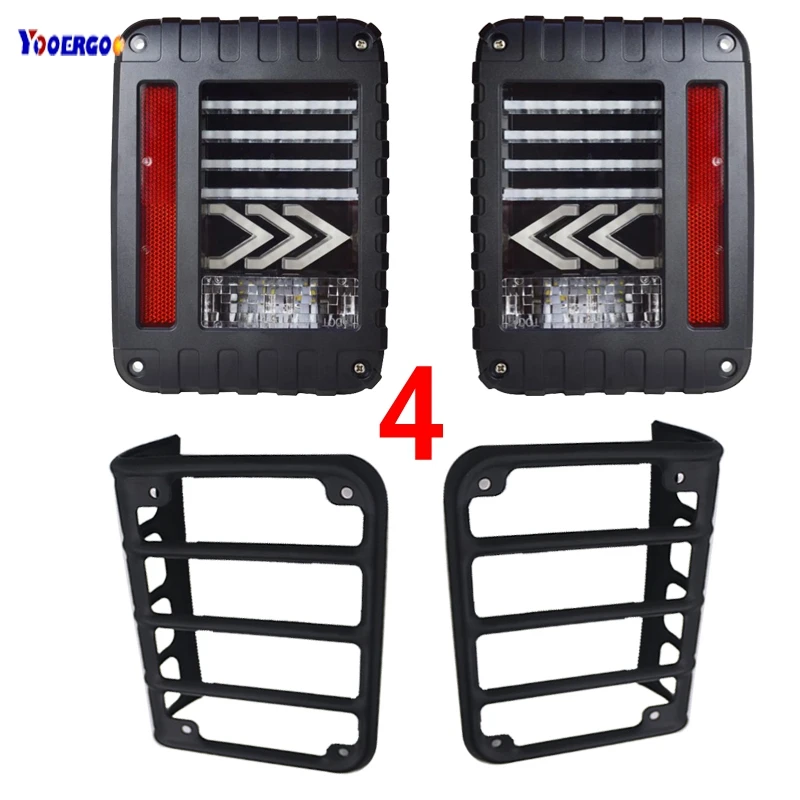 For Jeeps JK LED Rear Tail lights Brake turn signal Reverse Lamp and Chrome taillight Guards Covers for 07-16 Jeep Wrangler JK For Jeeps JK LED Rear Tail lights Brake turn signal Reverse Lamp and Chrome taillight Guards Covers for 07-16 Jeep Wrangler JK