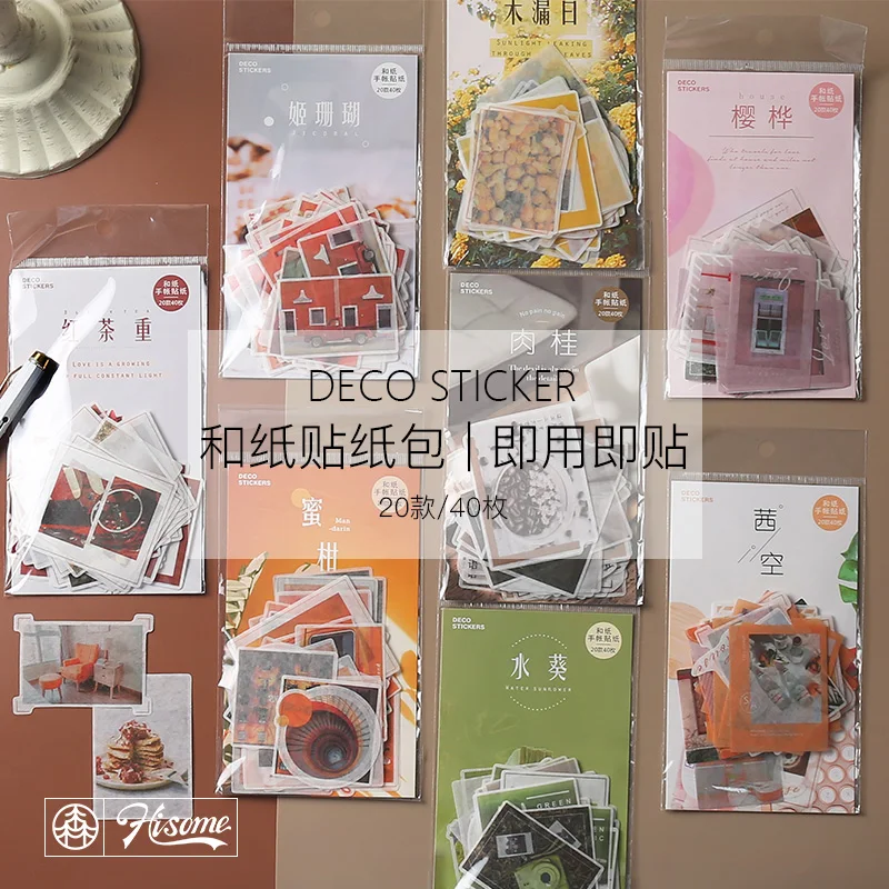 

40pcs/1pack Kawaii Stationery Stickers Photo series Diary Decorative Mobile Stickers Scrapbooking DIY Craft Stickers