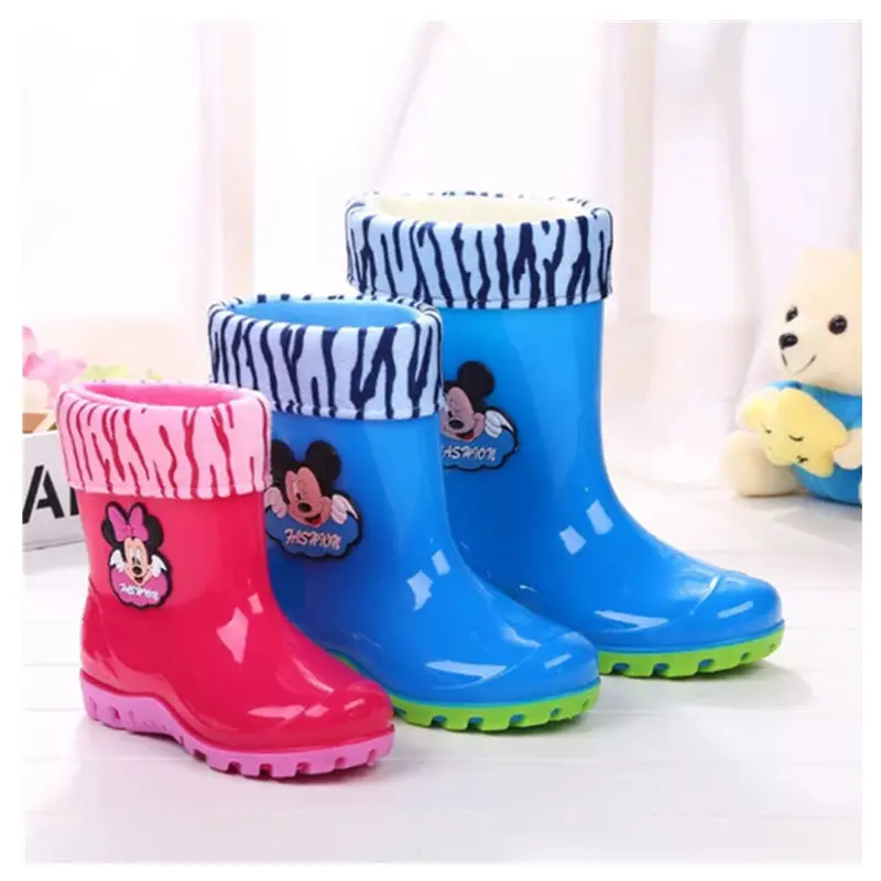 

2019 new Disney children's rain boots four seasons parent-child baby non-slip tube water shoes student rubber rain boots 21-40