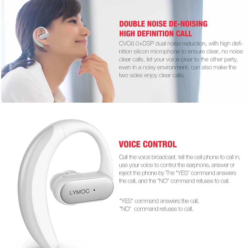 LYMOC горячие Bluetooth наушники Беспроводная гарнитура 16Hr стерео Handsfree Наушники для