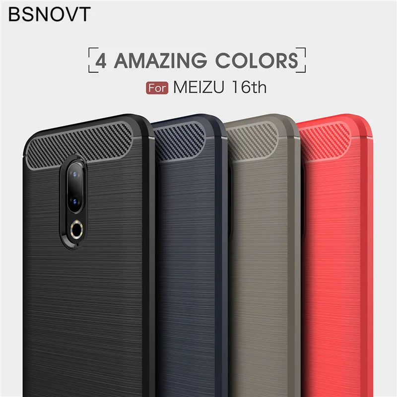 Meizu 16th Case Cover Shockproof Silicone Brushed Phone Bumper Back For 16 Mobile Fundas 6.0&quot[ |