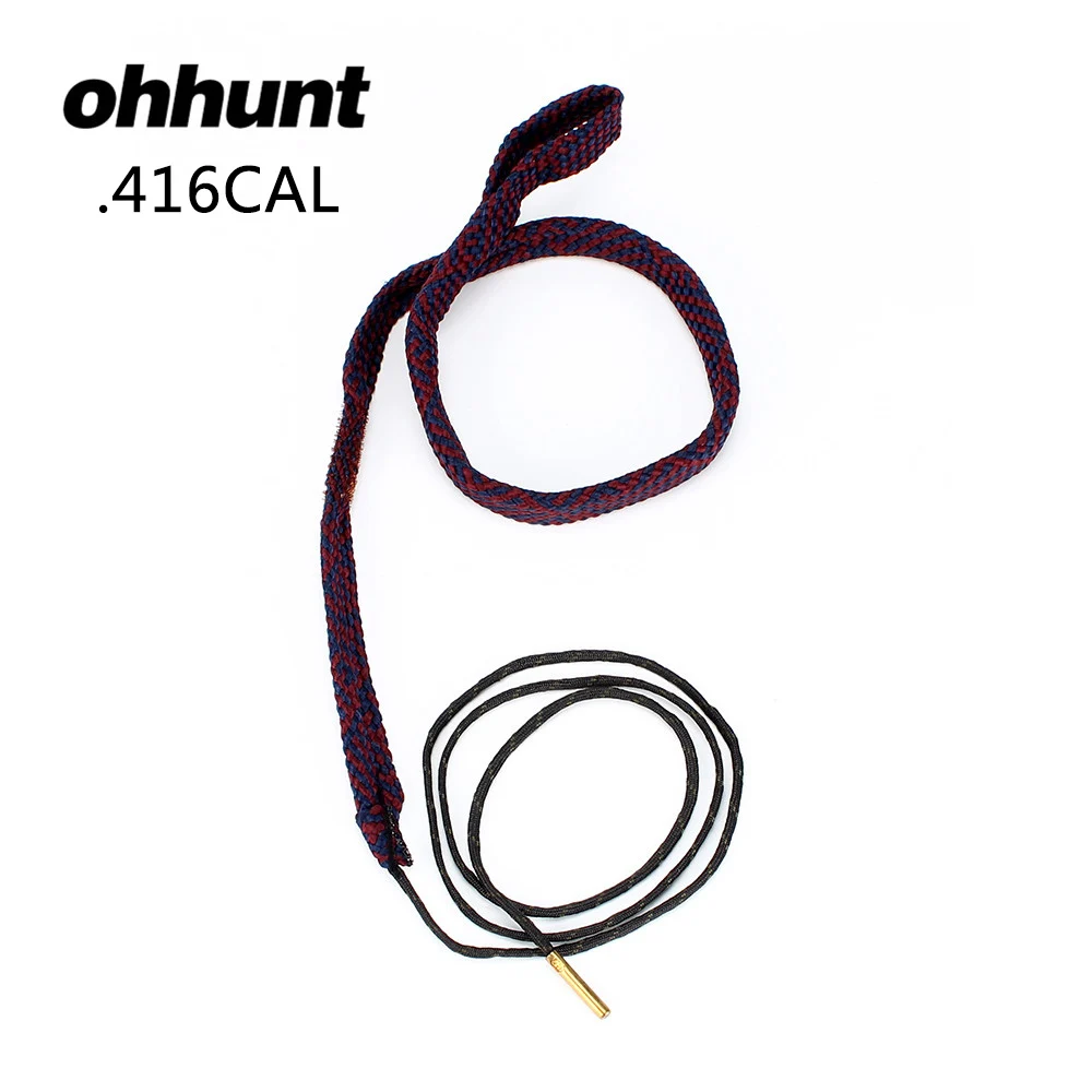 

ohhunt Tactical Barrel .416 Cal Gauge Bore Snake Cleaning Kits Hunting Cleaner Rope Cleaning Brush for Pistol Shortgun