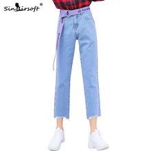 Летние повседневные джинсы женские брюки синие джинсы девять очков джинсовые штаны новые свободные большие размеры 30 31