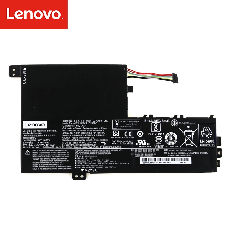 Оригинальный аккумулятор lenovo L15L3PB0 для ноутбука Flex 3 1470 1570 4 Yoga 500 15 ISK Edge 2