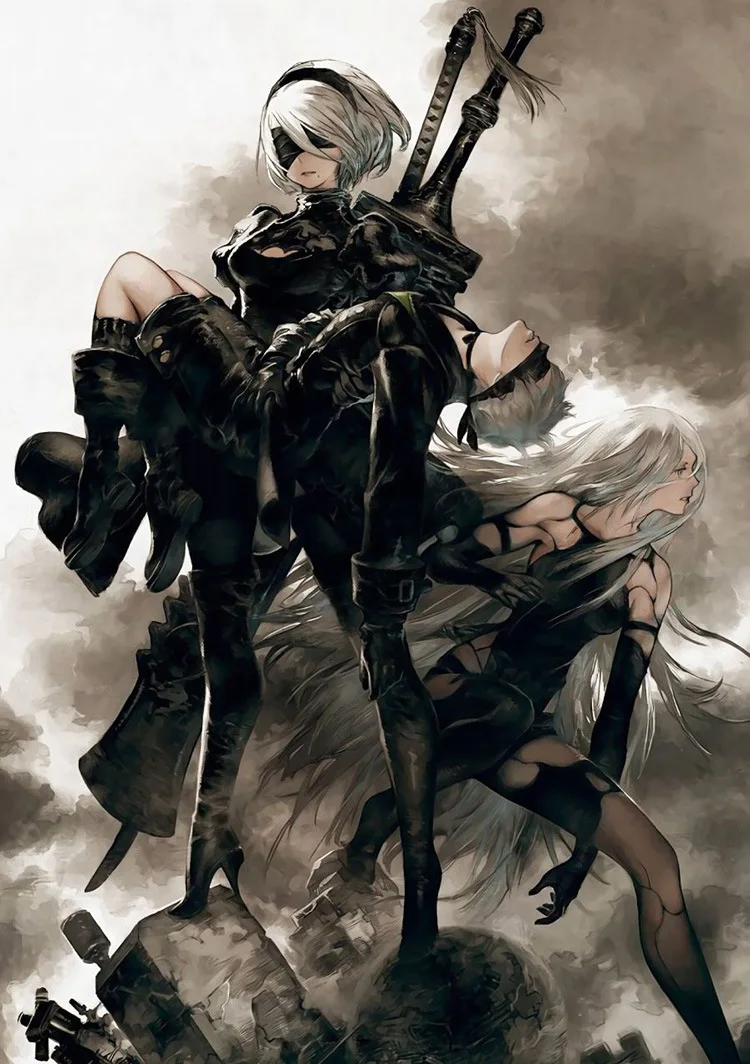 НИР: автоматы YoRHa № 2 Тип B Косплэй костюм 2B Униформа Платье Аниме Косплэй Хэллоуин костюм, полный набор