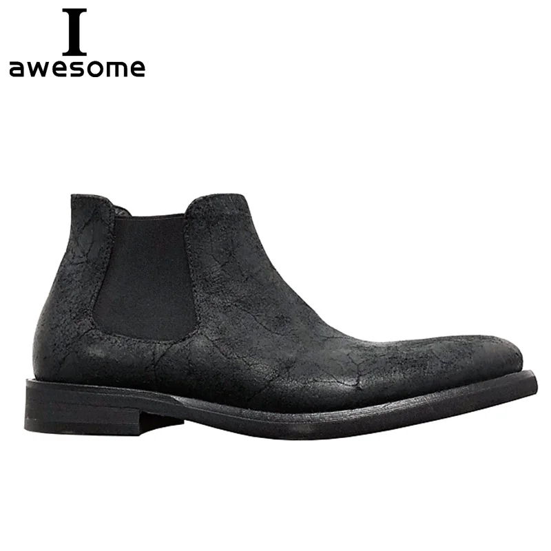 cowhide chelsea boots