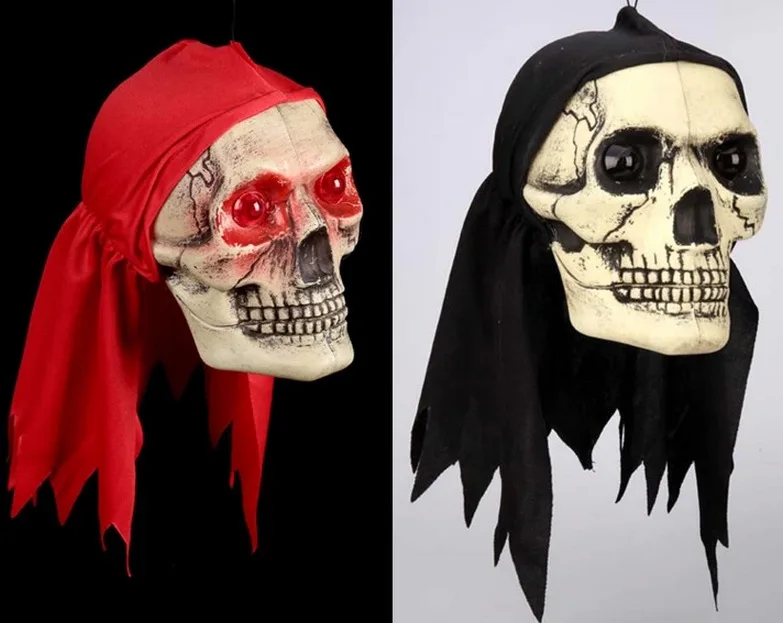 

Terrorist bloody room props Pirates headband skulls Glowing skull Halloween haunted house prop Package mail Two color optional