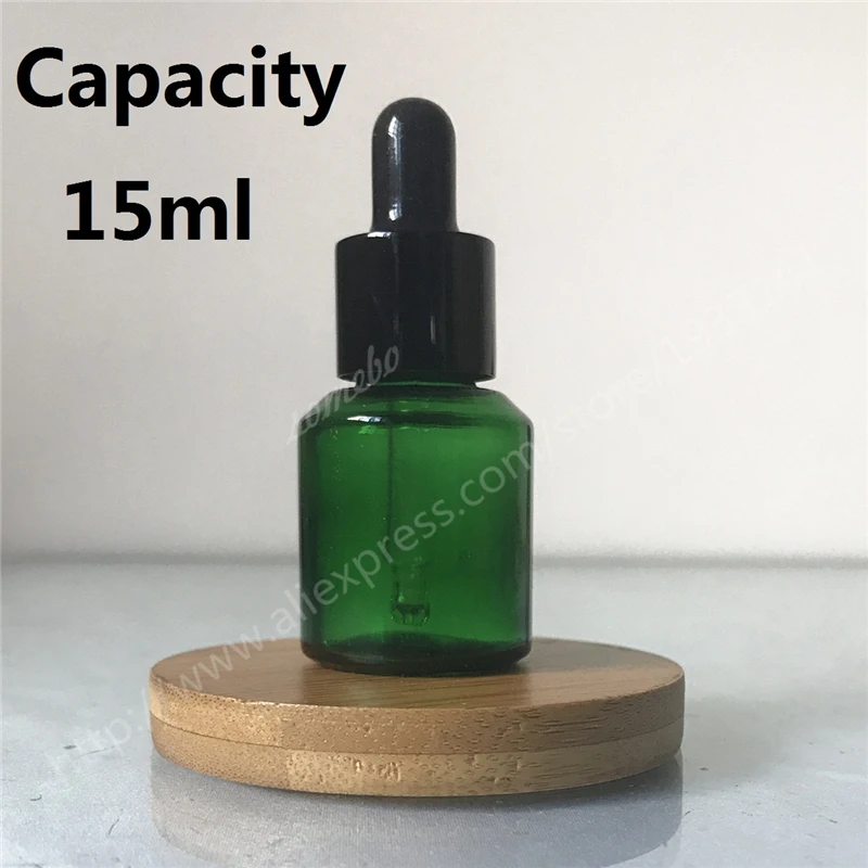 Travel Emptpy15ml Glass Essential Oil Dropper Bottle,1/2oz Green