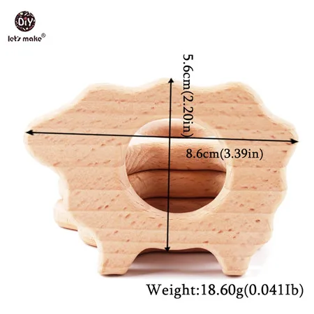 Let's Make/1 шт. Прорезыватель для зубов, деревянные кольца в виде животных, единорог, камера, ежик, деревянный Прорезыватель для зубов, кулоны для кормления, игрушки для прорезывания зубов - Цвет: sheep
