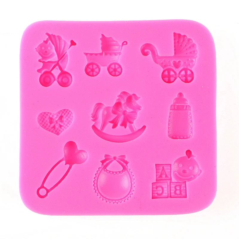 

Baby Shower Party Silicone Mold chocolate Fondant moulds baking DIY cake Decorating Tools Free Shipping F0476