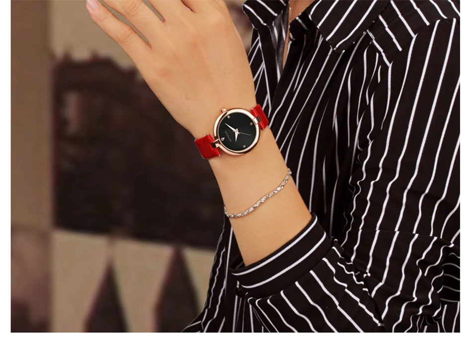 Zegarek Sanda Diamond czerwony czarny 13