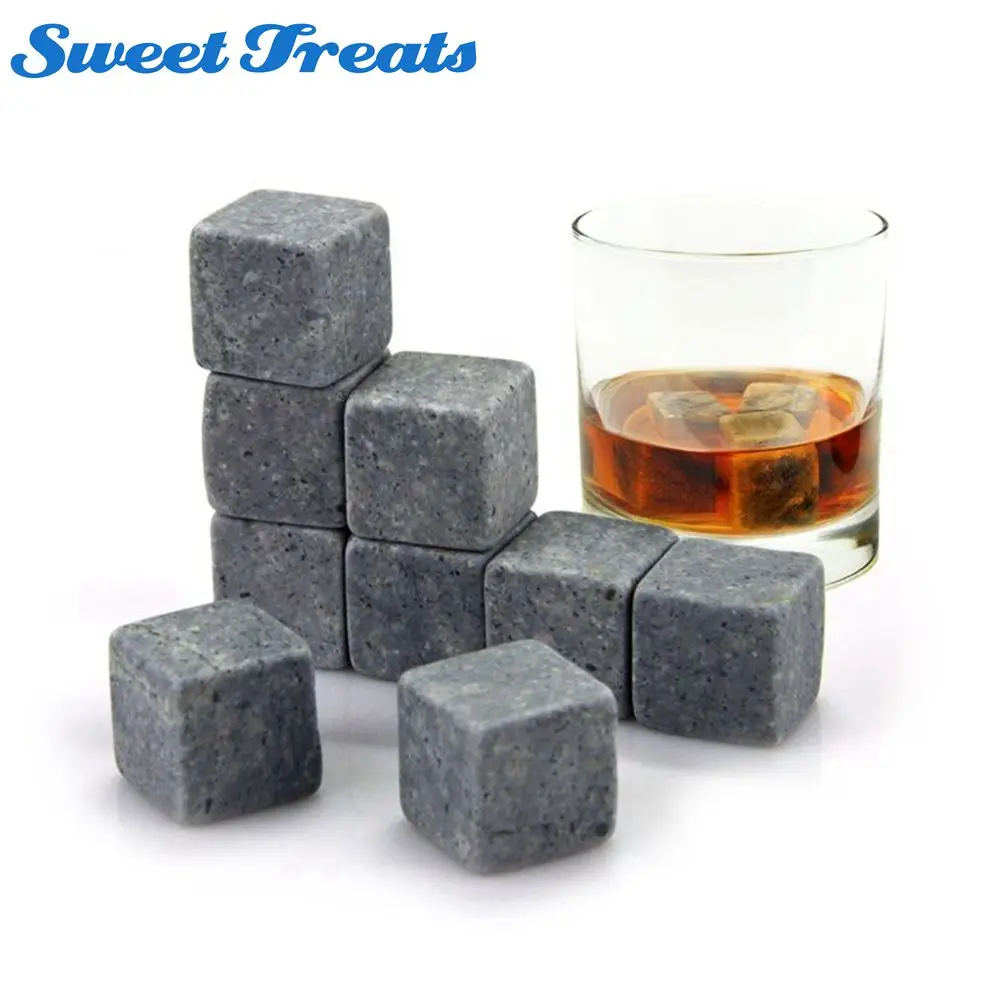 

Whiskey Stones, Yummy Sam Reusable Ice Stone Chilling Rocks Cubes in Gift Box with Carrying Pouch, Set of 9 for Whiskey, Bourbon