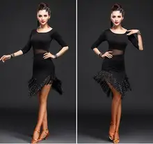 New Style Latin Dance Costume Spandex Fringe Stones Latin Dance Dress For Women Latin Dance Competition Dresses M-3XL latin dance costume sexy senior ice silk short sleeves latin dance dress for women latin dancing dresses 3kinds of colors