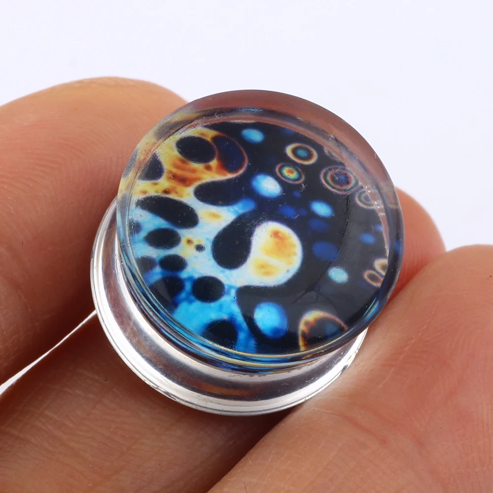 JUNLOWPY Acrylic Flared Ear Gauges Flesh Tunnels UV Plugs Body Stretching Piercing Flexible Tragus Earring Jewelry Mix 6-16mm