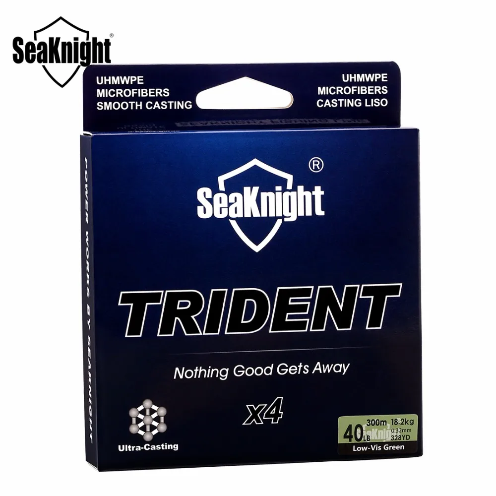 SeaKnight Новый трезубец 300 м 328Yds Плетеный Рыбалка линии 4 нити 8 80LB мульти нить pe