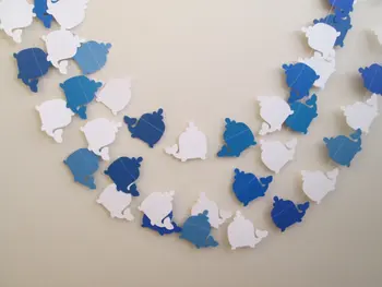 

Whales wedding birthday baby shower banners bunting Ahoy, Paper Garland, Blues Whales, Nautical Theme