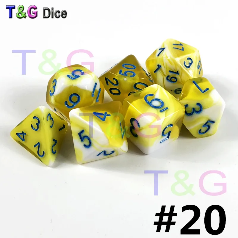 Brand New Doubled Color Dice 20 Different Set D4-D20 for DND RPG Portable Board Game As Gift