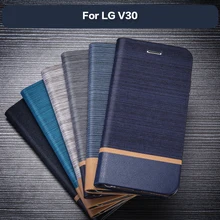 Деловой кожаный чехол для телефона LG V30, флип-чехол-кошелек, задняя крышка для LG V30, силиконовый чехол