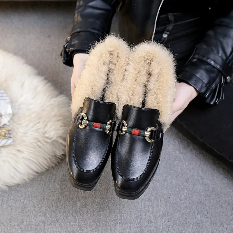 

PHYANIC Autumn/Winter Brand Hairy Warmth Women Platform Shoes Metal Button Footwear Female Wedges Heels Oxford Shoes For Women