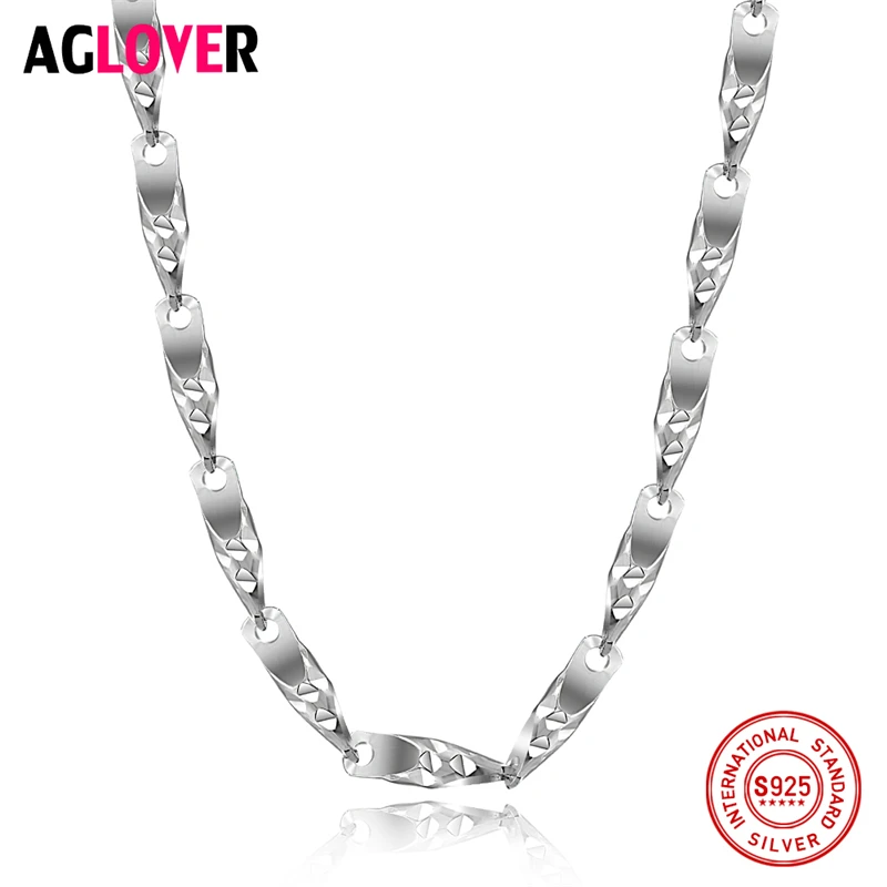 

Sterling Silver 925 Chain Necklace Men's And Women's Glamour Fashion 50cm Sterling Silver Chain Necklace Christmas Jewelry
